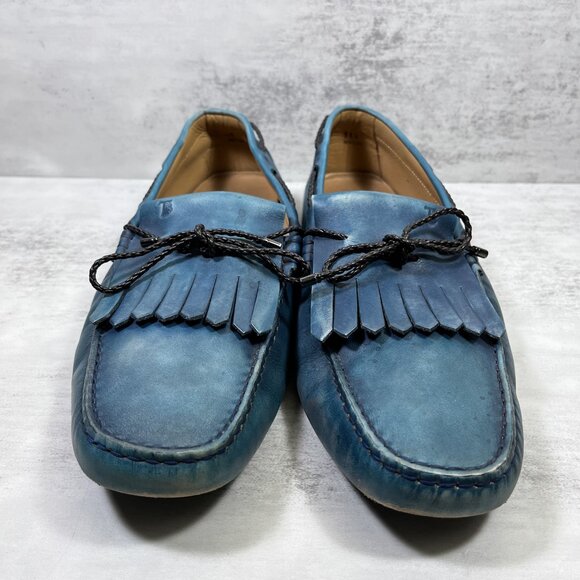 Tod\'s Gommino Leather Driving Loafers - Men\'s Size 11.5 UK / 13 US - Blue main image 6